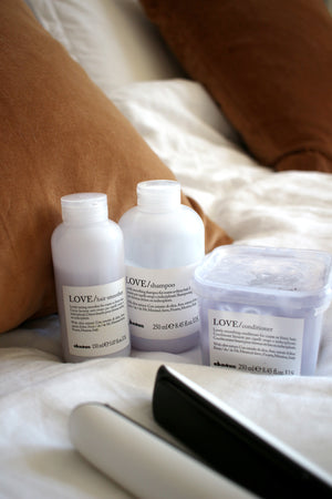 Davines hair shampoo, hair conditioner and hair smoother