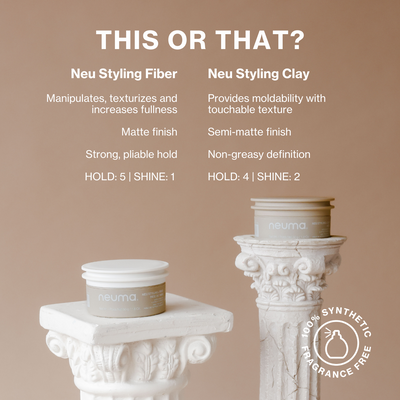 Neu Styling Fiber vs Neu Styling Clay comparison: texture, finish, hold, and shine for optimal hairstyling choices.