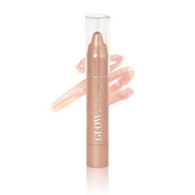 Glow On-The-Go multi-use beauty stick with a silky glow, perfect for an effortless makeup boost on the go.