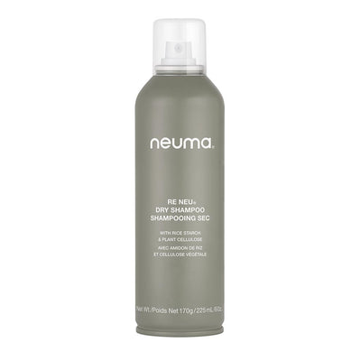 Neuma Re Neu Dry Shampoo spray can, fast-absorbing, coconut aroma, talc-free, revitalizes and volumizes hair.