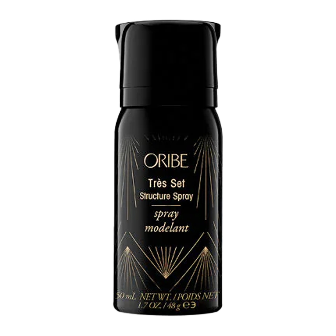 ORIBE Très Set Structure Spray trial-size bottle, 50ml, ideal for hair styling and texture enhancement. Free with $75 purchase.