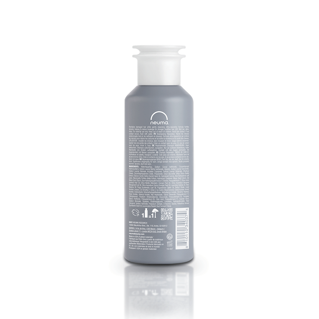 Neu Repair Shampoo bottle showcasing its ultra-reparative formula for healthier, stronger hair.