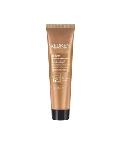 Redken All Soft Moisture Restore intensive hair treatment for deep hydration and moisture restoration in dry hair.