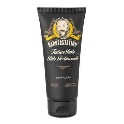 Barberstation Texture Paste tub for flexible styling, 100ml, ideal for textured, casual hairstyles with a matte finish.