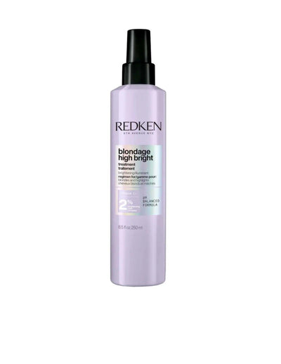 Redken Blondage High Bright Treatment spray for blonde and highlighted hair, enhancing brightness and reducing brassiness.