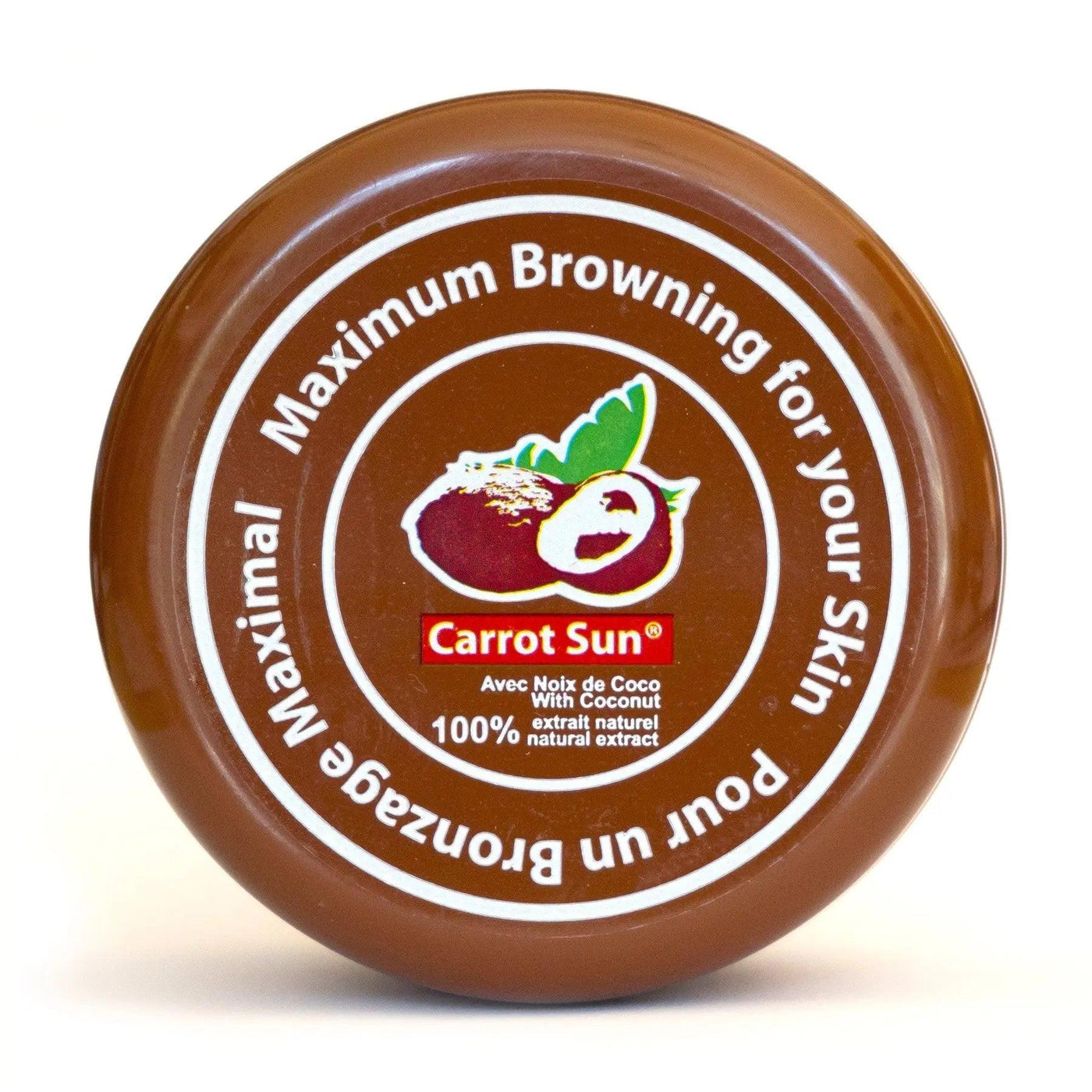 Coconut tanning cream for maximum browning, ideal for fair and sensitive skin, 350ml Carrot Sun product.