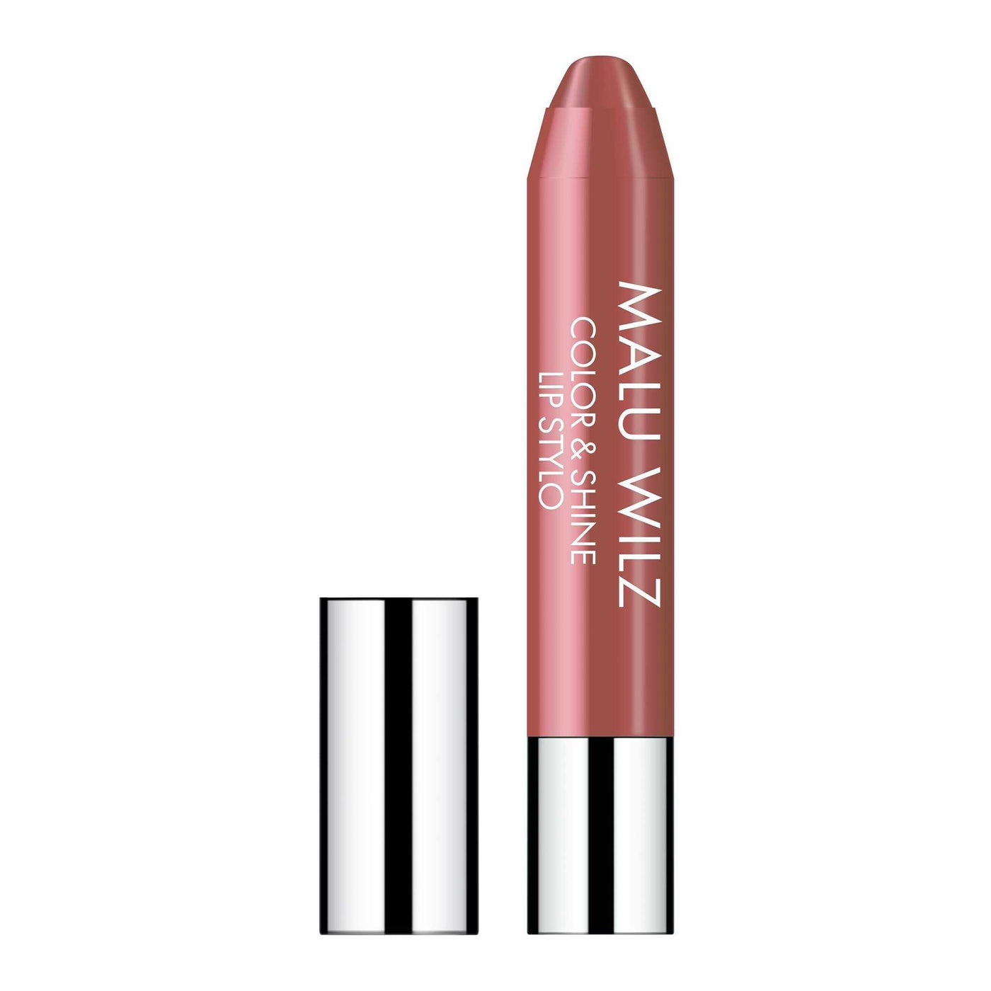 Malu Wilz Color & Shine Lip Pencil in a sleek design, showcasing glossy color and perfect lip enhancement.