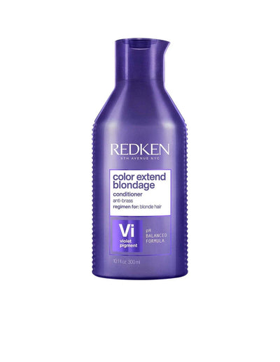 Redken Color Extend Blondage Conditioner bottle for blonde hair, neutralizes brassiness with violet pigments.