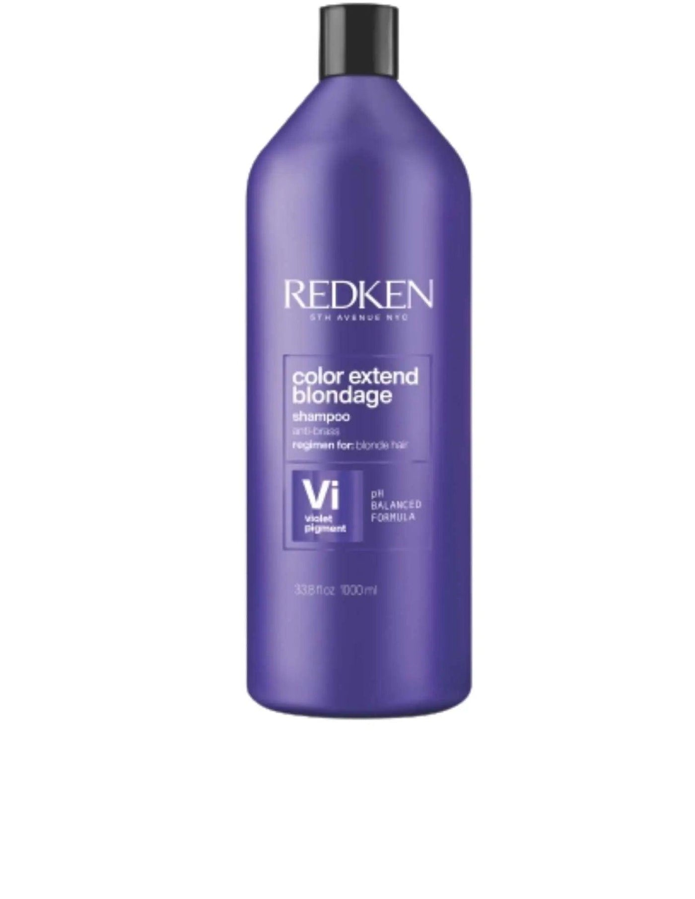 Redken Color Extend Blondage Shampoo 1L, purple bottle for enhancing blonde and highlighted hair, neutralizes brassiness.