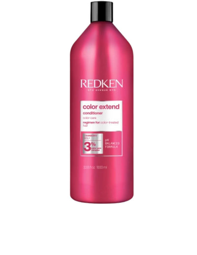 Redken Color Extend Conditioner 1L bottle designed for nourishing and protecting color-treated hair.