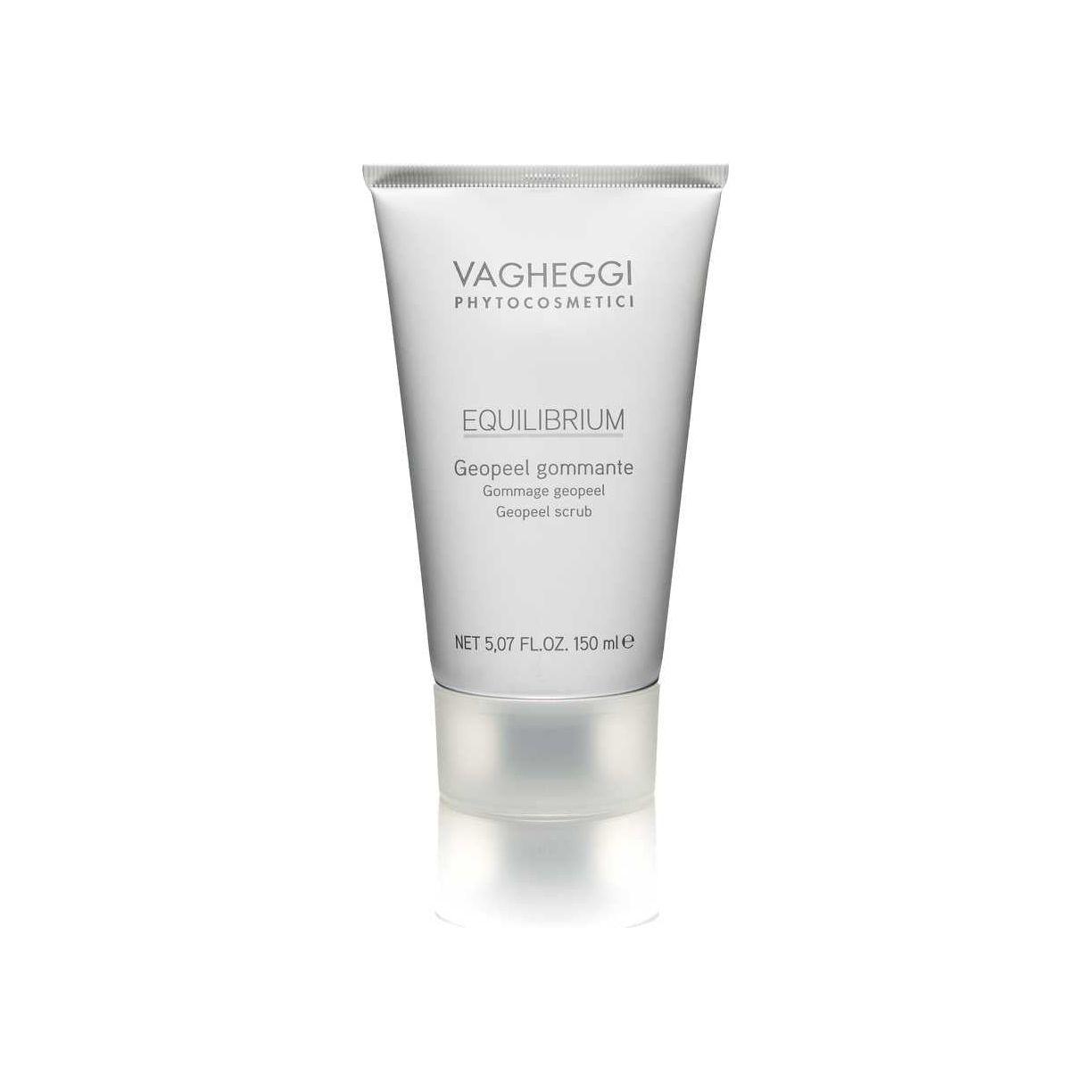Equilibrium Geopeel Scrub 150 ml tube with clay and immortelle extract for softer, brighter skin.