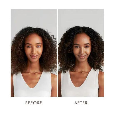 Before and after results showcasing defined and enhanced curls with Curl Defining Cream for natural hair.