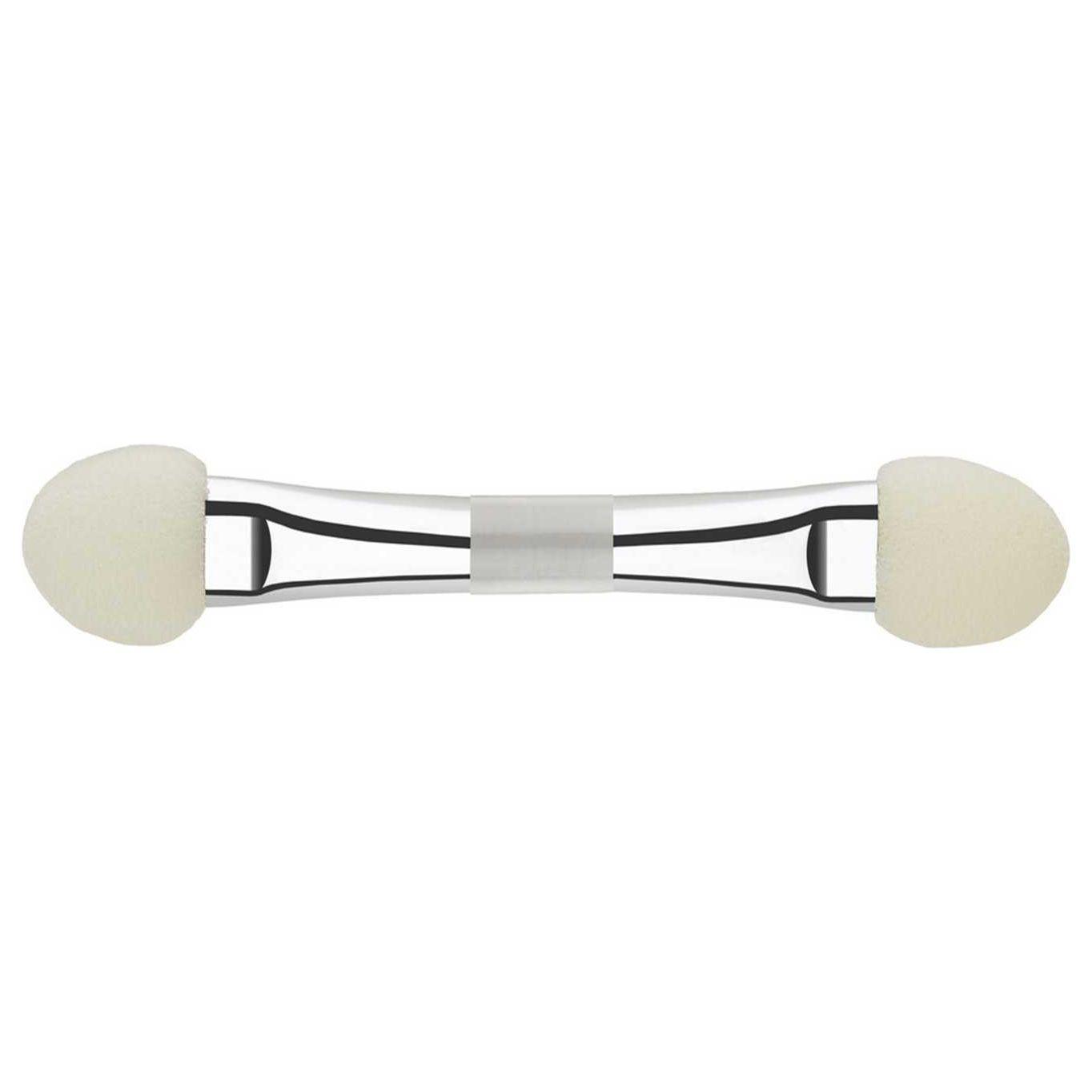 Double-ended eyeshadow and blush applicator with soft foam tips for precise makeup application.