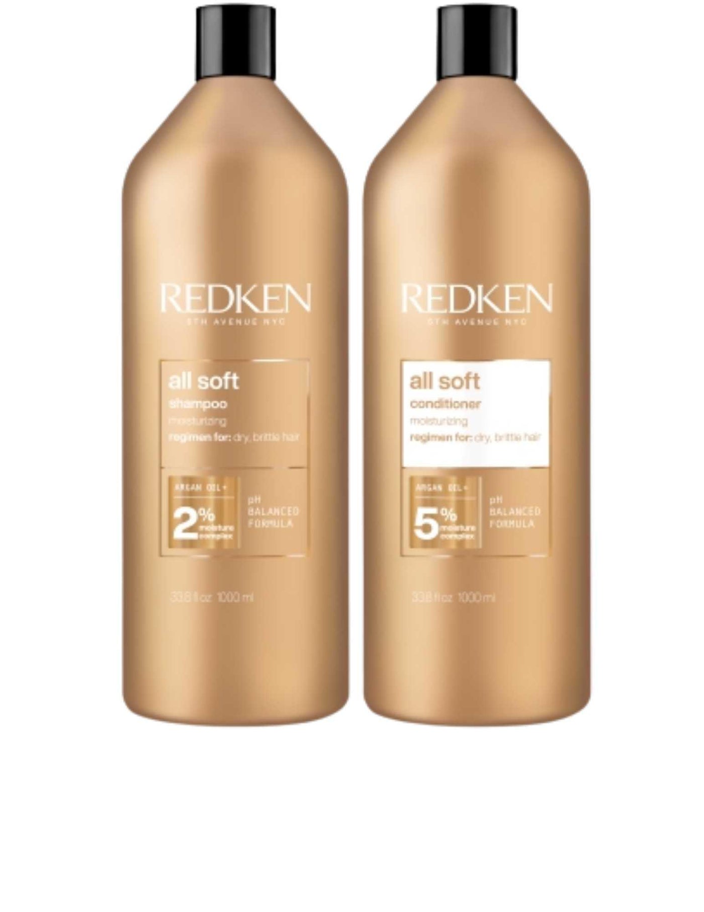 Redken Duo Liters All Soft Shampoo and Conditioner set for intense hydration and nourishment for dry hair.