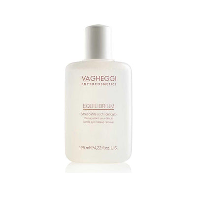 Equilibrium Gentle Eye and Makeup Remover by Vagheggi in a sleek 125 ml bottle, ideal for sensitive skin and effective makeup removal.