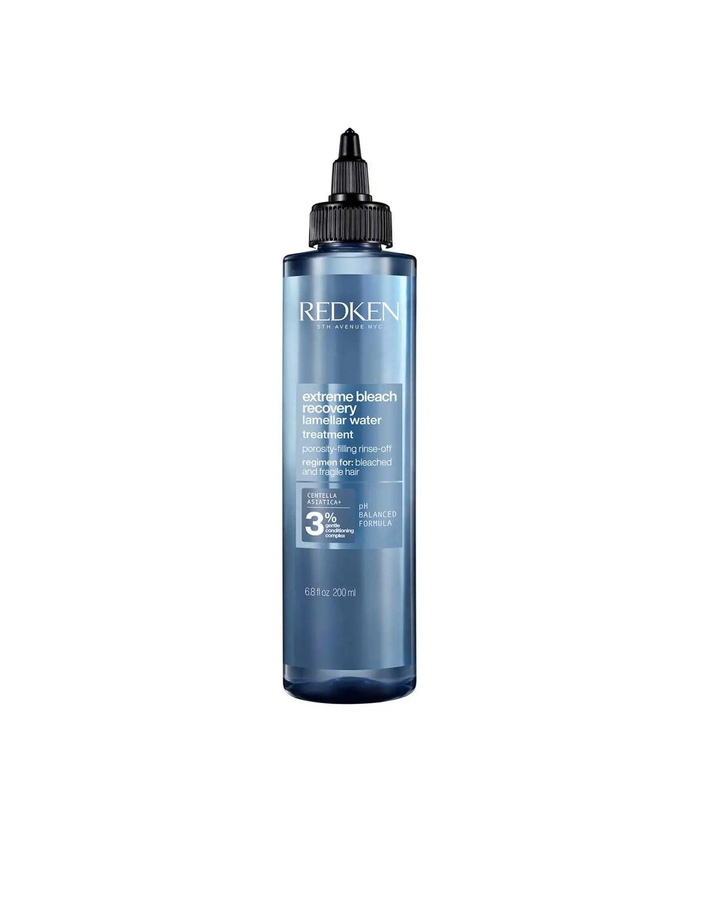 Redken Extreme Bleach Recovery Lamellar Water Treatment bottle for repairing bleached and damaged hair.