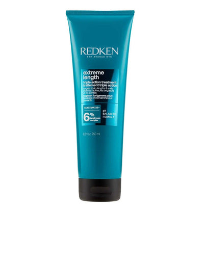 Redken Extreme Length Triple Action Treatment tube for stronger, healthier hair with reduced breakage and split ends.