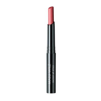 Malu Wilz Glossy Lip Stylo showcasing a vibrant pink shade in a sleek black tube for high-shine and hydration.