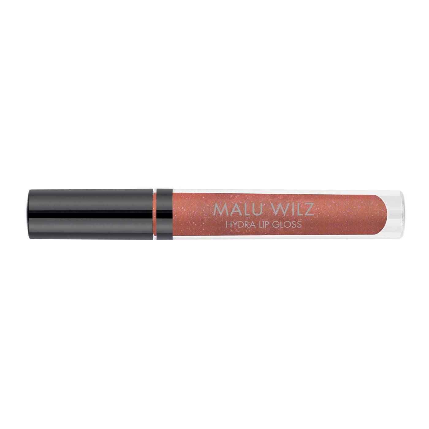 Malu Wilz Hydra Lip Gloss in a sleek tube, showcasing its hydrating and glossy formula for luscious lips.