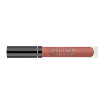Malu Wilz Hydra Lip Gloss in a sleek tube, showcasing its hydrating and glossy formula for luscious lips.