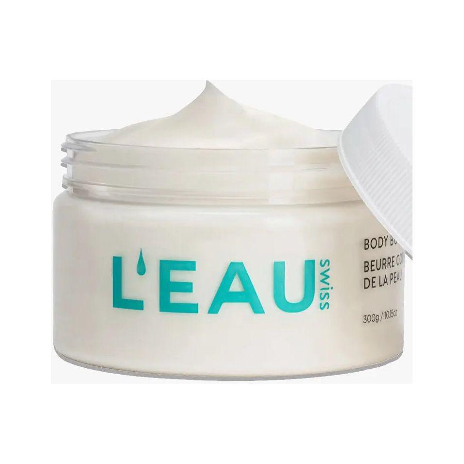 Hydration body butter in a jar with a creamy texture, perfect for intense skin hydration and nourishment.