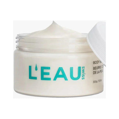 Hydration body butter in a jar with a creamy texture, perfect for intense skin hydration and nourishment.