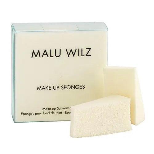 Malu Wilz latex makeup sponges in pack, perfect for flawless foundation application, showcasing two sponges.