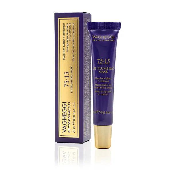 Vagheggi Lip Plumping Mask in a tube with box, enhancing lip volume and hydration for all skin types.