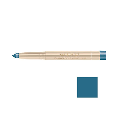 Malu Wilz Long-Lasting Eyeshadow Pen in teal color, easy-to-use and crease-resistant formula for vibrant eye makeup.