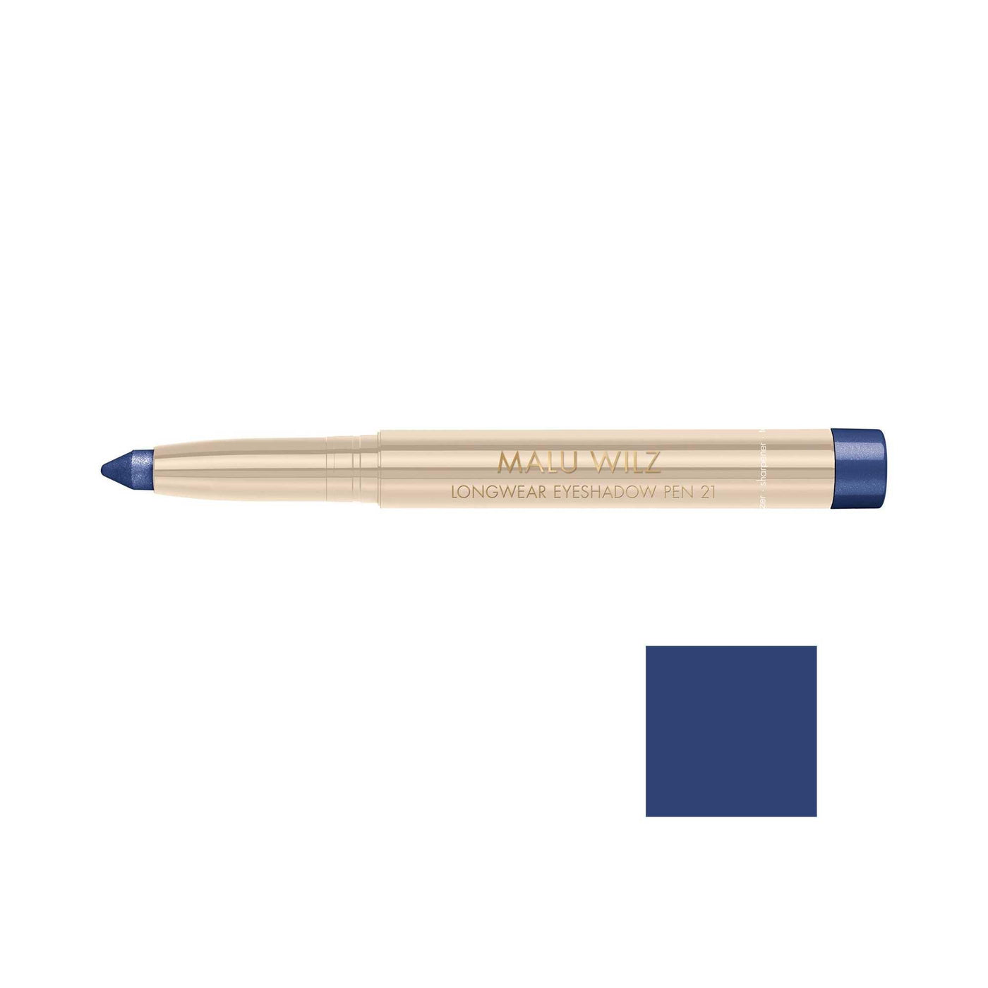 Malu Wilz Long-Lasting Eyeshadow Pen in blue, offering long-wear and crease-resistant eye makeup.