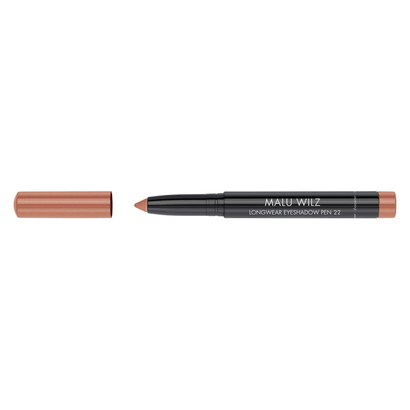 Malu Wilz Long-Lasting Eyeshadow Pen in shade 22 with a convenient twist-up design and cap removed.