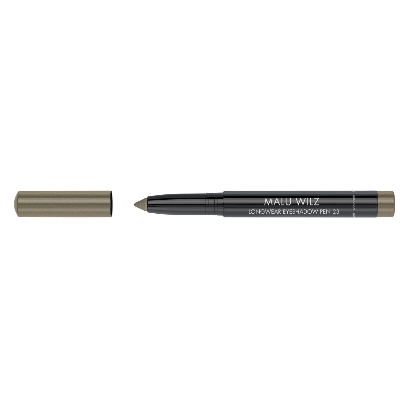 Malu Wilz Long-Lasting Eyeshadow Pen in shade 23 with cap removed, showcasing its convenient design for easy application.