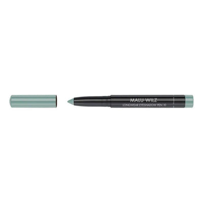 Malu Wilz Long-Lasting Eyeshadow Pen in green shade, featuring a retractable design for easy application.