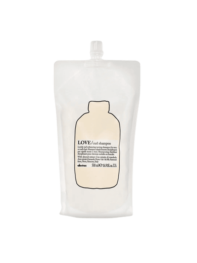 Love Curl Shampoo Refill pouch designed for wavy and curly hair, enriched with almond extract for enhanced curl definition.