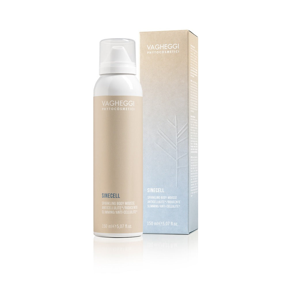 Sinecell Sparkling Body Mousse for slimming and anti-cellulite, featuring unique champagne-like foam for skin refreshment.