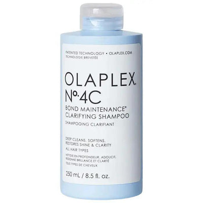 Olaplex No. 4C Bond Maintenance Clarifying Shampoo bottle, designed for deep cleaning and restoring shine for all hair types.