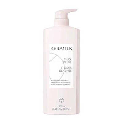 KERASILK Redensifying Shampoo bottle, 750ml, designed to strengthen and add volume to fine and thin hair.