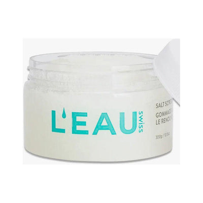 Skin Renewal Salt Scrub in container, designed for exfoliating and revitalizing skin's health and beauty.
