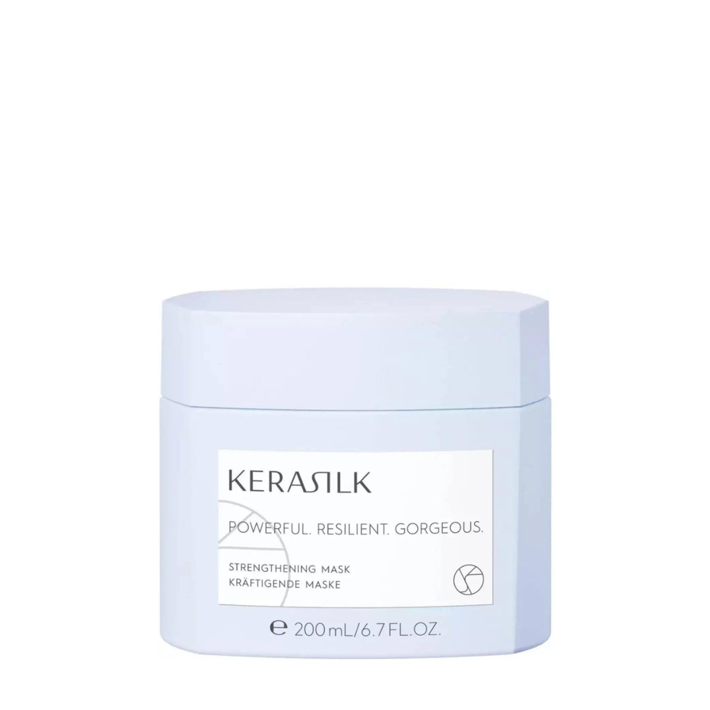 Kerastase Strengthening Mask in a blue container for nourishing and repairing damaged hair. 200ml.