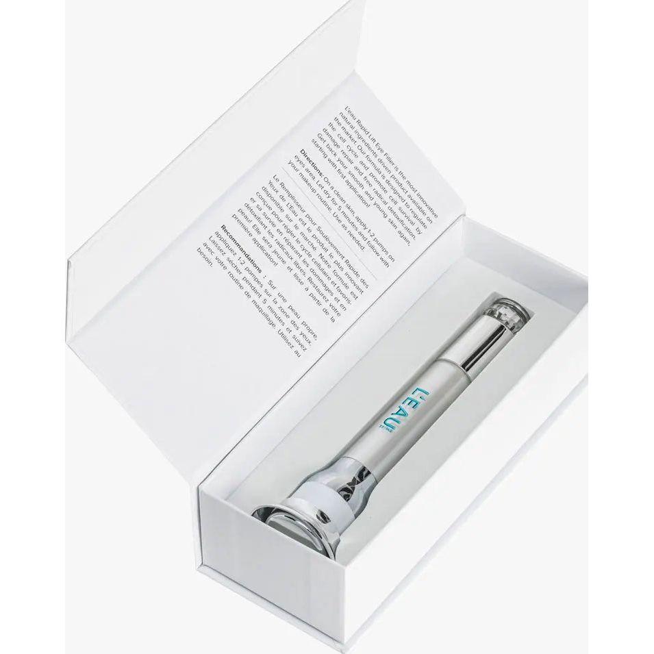 Syringe Instant Eye Filler in elegant packaging, showcasing innovative formula with apple stem cell extracts for wrinkle reduction.