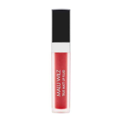 Malu Wilz True Matt Liquid Lipstick in sleek packaging showcasing bold red color for intense matte finish.