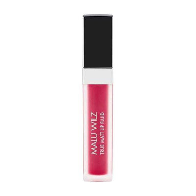 Malu Wilz True Matt Liquid Lipstick in bold pink packaging, showcasing intense color and matte finish in a 6ml tube.