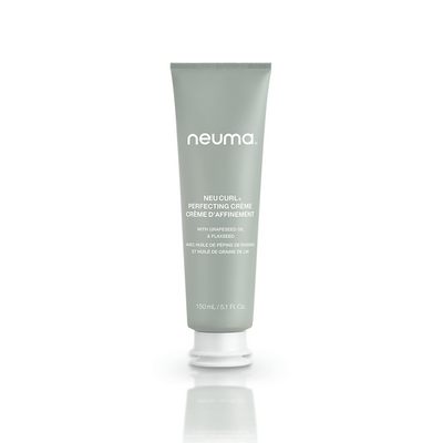 Neu Curl Perfecting Crème tube for enhancing curls, providing frizz control and moisture with a coconut hibiscus aroma.
