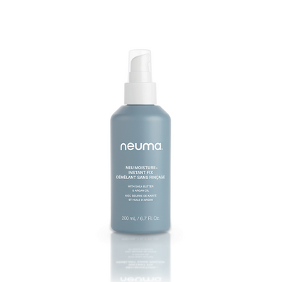 Neuma Neu Moisture Instant Fix spray bottle for detangling, nourishing, and hydrating hair with notes of lavender, mandarin, and vanilla.