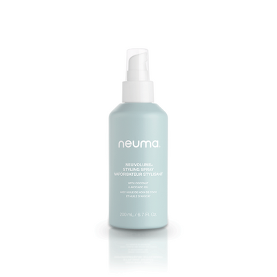 NEUMA Neu Volume Styling Spray bottle, lightweight volume booster for body, bounce, and shine, 200 mL size.
