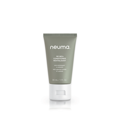 Neuma Re Neu Conditioner tube, 30ml, lightweight formula with peppermint and vanilla for smooth, shiny hair.