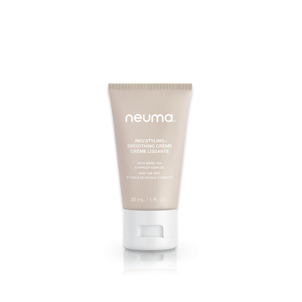 Neuma Neu Styling Smoothing Crème tube, 30ml, designed to tame frizz and add shine to hair with a lavender and vanilla aroma.