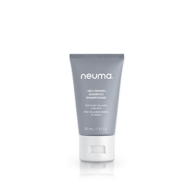 Neu Repair Shampoo in a sleek 30ml tube, designed to revitalize and strengthen damaged hair with nourishing ingredients.