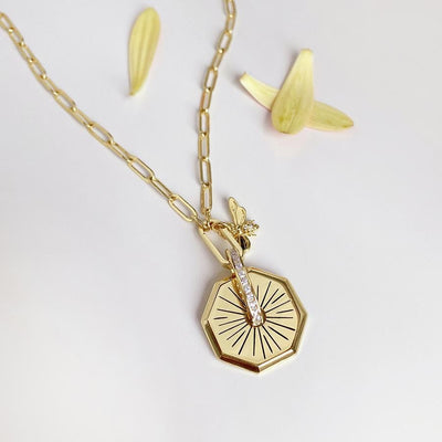 Bee Amulet Gold Necklace Wanderlust Boutique Deauville