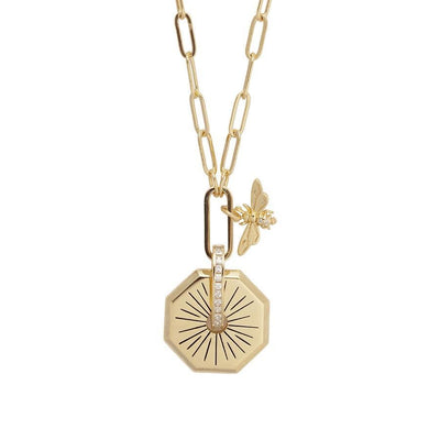 Bee Amulet Gold Necklace Wanderlust Boutique Deauville